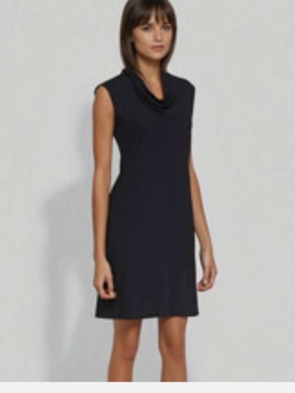 Eileen Fisher Cowl Neck Cap Sleeve sheath Dress, minimalist, workwear size XS